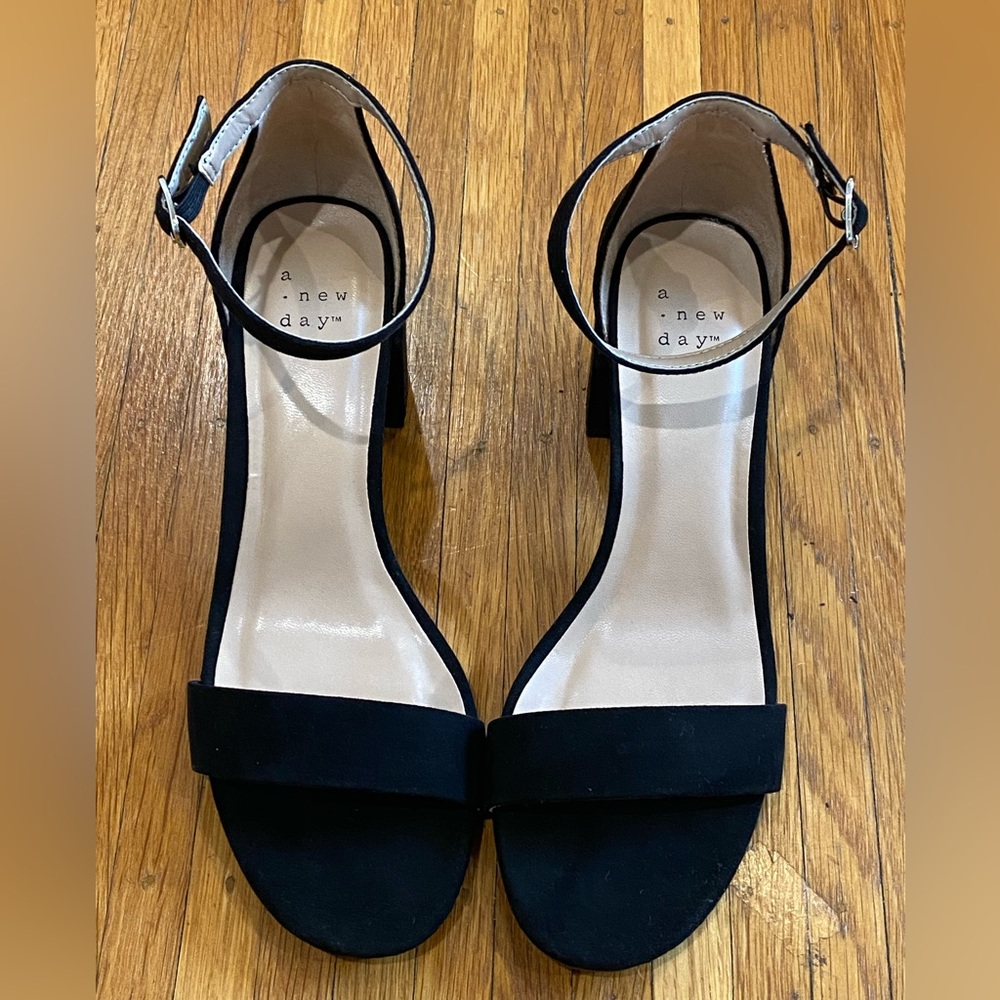 A New Day Black Suede Block Heels